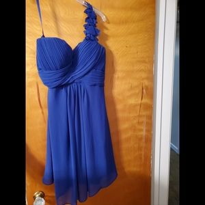 Short bridesmaid dress, one shoulder, size 6